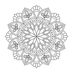 Abstract flower swirl ornamental wall art decoration design