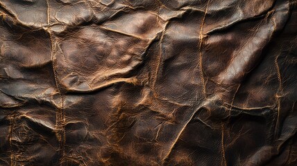 Obraz premium Brown Wrinkled Leather Texture