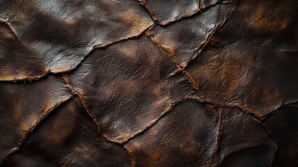 Obraz premium Brown Cracked Leather Texture