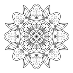 Geometric patterned simple ornaments for adult coloring books, coloring pages