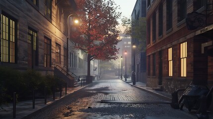 Fototapeta premium Misty Evening in the City Alley