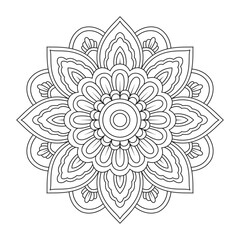 Vector black floral mandalas isolated on white background