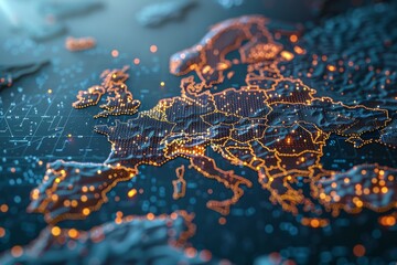 Ai powered global network  western europe focus for big data transfer and cyber technology exchange