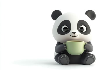 Panda with a tea cup 
