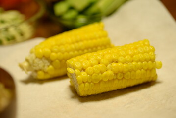 The corn has finished steaming.