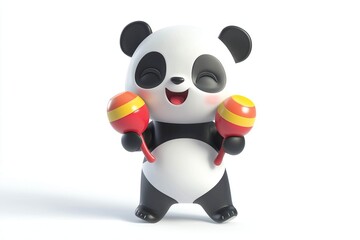 Fototapeta premium Panda with maracas