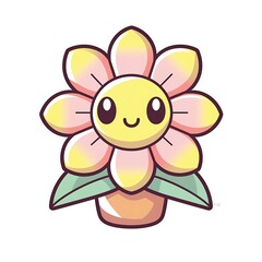 Cute Cartoon Flower In Pot