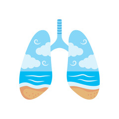 clean air healthy lungs with ocean shore