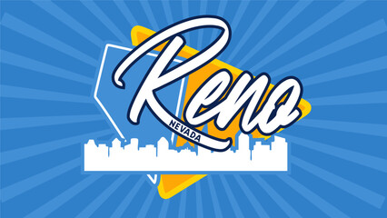 city ​​of reno nevada united states with sky background