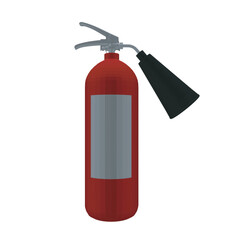 Polygonal Fire Extinguisher red Icon Vector Design on White Background. Poly icon isolated on white. Fire protection, safety. 3D.