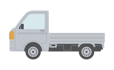 日本の軽トラック自動車・横向きのイラスト素材