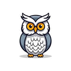 Fototapeta premium Cartoon Owl Illustration On White Background
