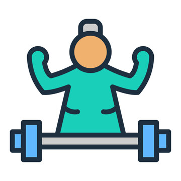 recommend clip art: Elderly Fitness Icon