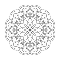 Simple floral Mandala Vector Template for kids Cutting