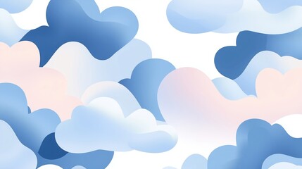 Dreamy and Soft Abstract Cloud Patterns in Blue and Pink