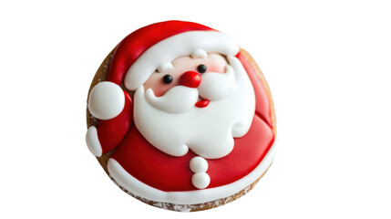 Christmas Santa cookie on transparent background