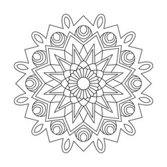 kids simple flower mandala with floral ornament pattern