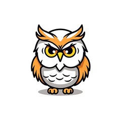 Fototapeta premium Cartoon Owl With Angry Expression