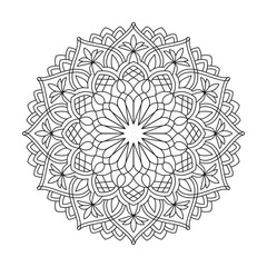 Ornamental mandala with arabesque floral pattern islamic design