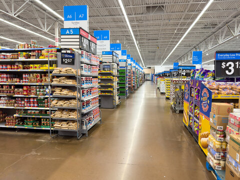 Walmart Supercenter department store interior.