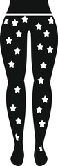 Black silhouette of a woman wearing leggings with stars print