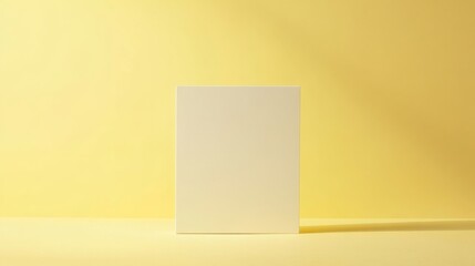 Blank white rectangular box on yellow background
