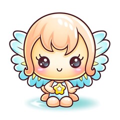 Cute Angel Girl Holding a Star
