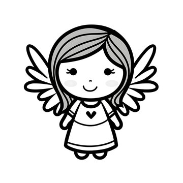 recommend clip art: Smiling Angel Girl Cartoon Illustration