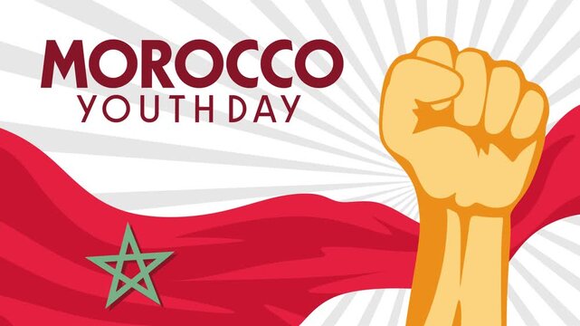 animated video of Happy Morocco Youth Day to all young Moroccans