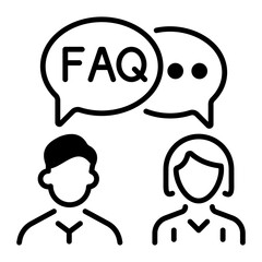 Faq icon in linear style 