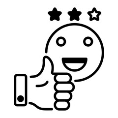 Satisfaction icon in linear style  