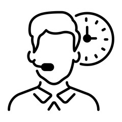 Assistance icon in line style 