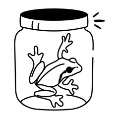 A hand drawn icon of frog testing 