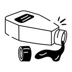 Culture flask icon designed in sketchy style 