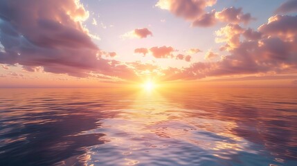 Fototapeta premium Peaceful Sunset Over the Ocean