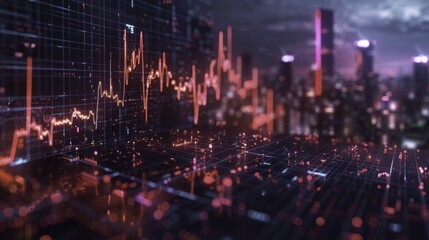 Fototapeta premium Data & Cityscape