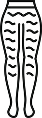 Simple icon of compression stockings showing compression lines for varicose veins