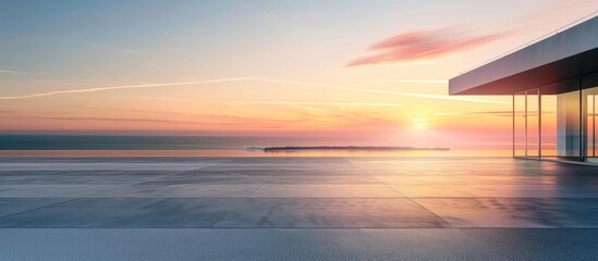 Minimalist Architecture at Sunset