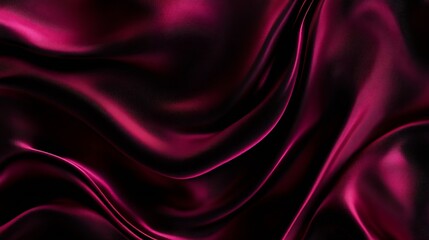 Obraz premium Black dark deep burgundy ruby cherry plum red abstract background Silk satin velvet fabric Elegant luxury rich Curtain drapery fold line wave flow Romance Valentine Birthday Christmas : Generative AI