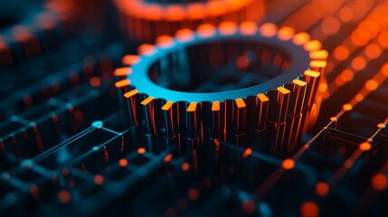 giant gear system intricate network, power and motion captured, dynamic composition, high contrast lighting