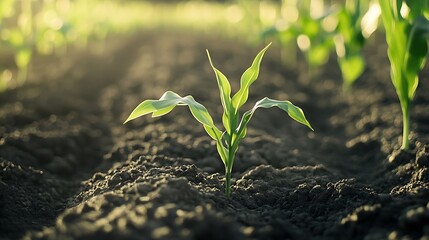 farmer field land corn tablet fresh corn sprouts grow farm green young sprout agriculture bloom blooming female bean air technology nature communication field seeding activity accuracy : Generative AI