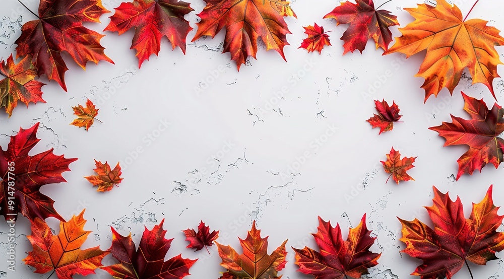 Wall mural autumn leaves frame