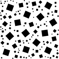 Many Stylish, Modern and Nice Looking Black Confetti of Different Size on White Background