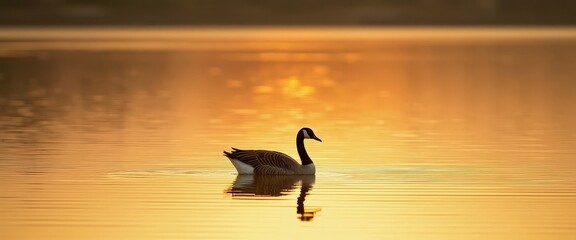Fototapeta premium Canada Goose at Sunset.