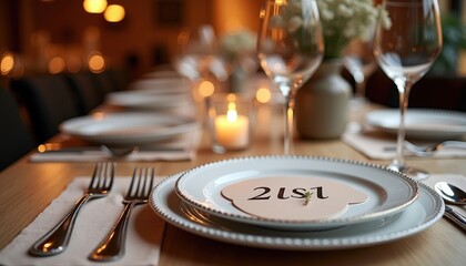 Table Setting with Place Card for 21st.