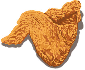 Fried Chicken Digital Illustration Vector Clipart
