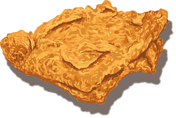 Fried Chicken Digital Illustration Vector Clipart