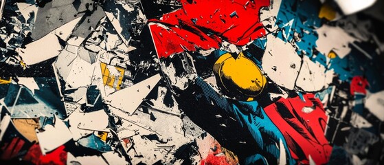 Fototapeta premium overlay of comic book visuals, on black background, Generative AI