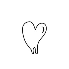 melting heart line icon