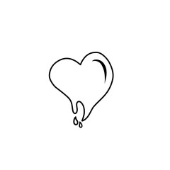 melting heart line icon